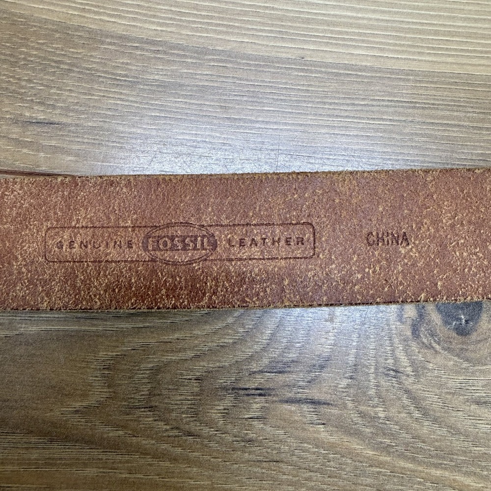 Fossil Womens Belt Size L Large Brown Embossed Leather Boho Chic Coastal Cowgirl - Picture 7 of 8